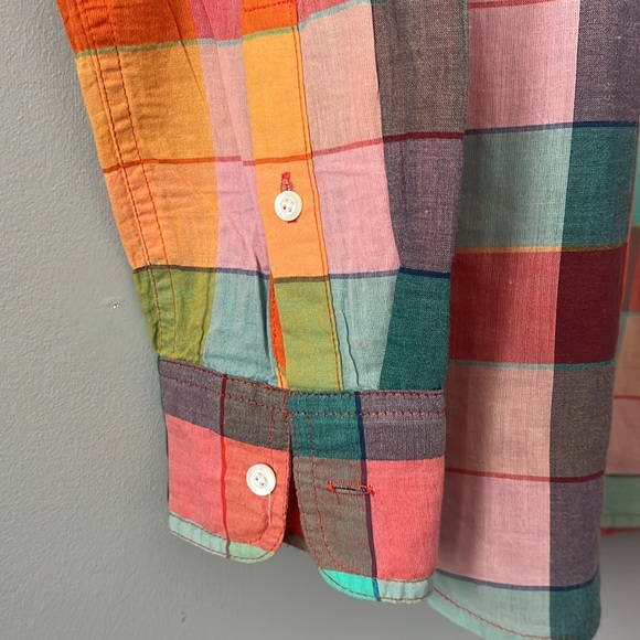 J. Crew Rainbow Vintage Plaid Tunic Lightweight Blouse - Picture 5 of 8